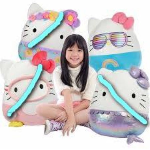 Hello Kitty Plush with Pink Bow and Rainbow Sunglasses - Picture 5 of 6